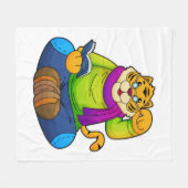 Tijger als Nerd met boek Fleece Deken (Voorkant (Horizontaal))