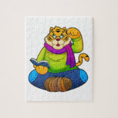 Tijger als Nerd met boek Legpuzzel (Verticaal)