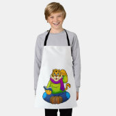 Tijger als Nerd met boek Schort (Gedragen)