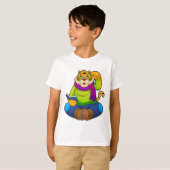 Tijger als Nerd met boek T-shirt (Voorkant volledig)