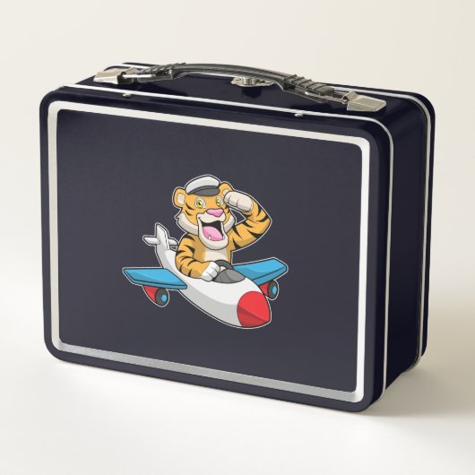 Tijger als piloot in het vliegtuig (Achterkant)