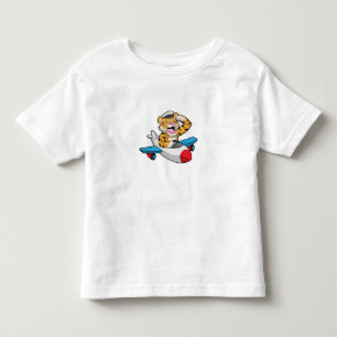 Tijger als piloot in het vliegtuig kinder shirts
