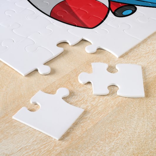 Tijger als piloot in het vliegtuig legpuzzel (Zijkant)