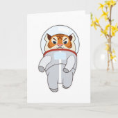 Tijger als ruimtepak kostuum kaart (Gele Bloem)