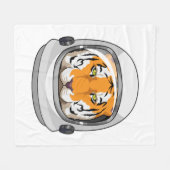 Tijger als Ruimtevaarder met Helm Fleece Deken (Voorkant (Horizontaal))