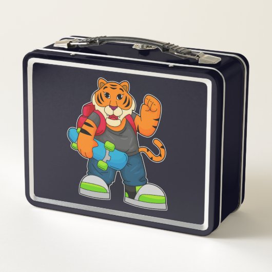 Tijger als Skater met skateboard (Achterkant)