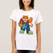 Tijger als Skater met skateboard T-shirt (Voorkant)