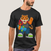 Tijger als Skater met skateboard T-shirt (Voorkant)
