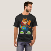 Tijger als Skater met skateboard T-shirt (Voorkant volledig)