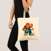 Tijger als Skater met skateboard Tote Bag (Voorkant (product))