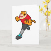 Tijger als voetballer met voetbal kaart (Gele Bloem)