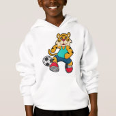 Tijger als voetbalspeler met Voetbal (Voorkant)