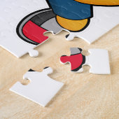 Tijger als voetbalspeler met Voetbal Legpuzzel (Zijkant)