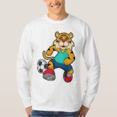 Tijger als voetbalspeler met Voetbal T-shirt (Voorkant)