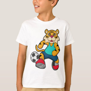 Tijger als voetbalspeler met Voetbal T-shirt