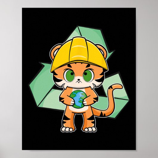 Tijger anime kat aarde dag poster (Voorkant)