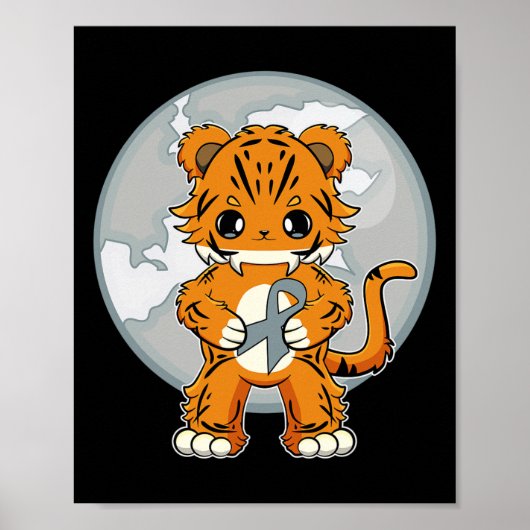 Tijger Anime Kat Dyslexie Bewustzijn  Poster (Voorkant)