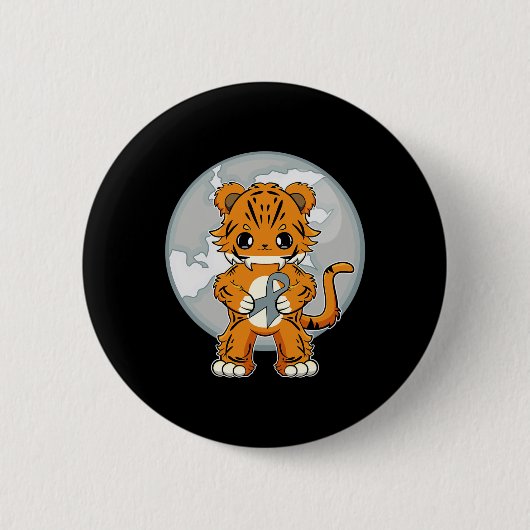 Tijger Anime Kat Dyslexie Bewustzijn Ronde Button 5,7 Cm (Voorkant)