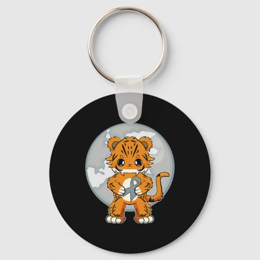Tijger Anime Kat Dyslexie Bewustzijn Sleutelhanger (Voorkant)