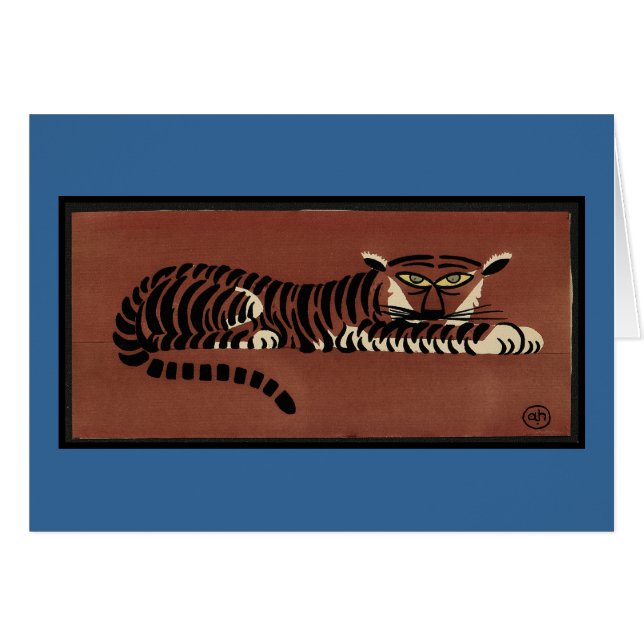 Tijger - Antiquarian, Colorful Book Illustration (Voorkant Horizontaal)