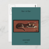 Tijger - Antiquarian, Colorful Book Illustration Briefkaart (Voorkant / Achterkant)