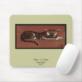 Tijger - Antiquarian, Colorful Book Illustration Muismat (Met muis)