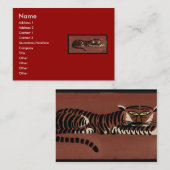 Tijger - Antiquarian, Colorful Book Illustration Visitekaartje (Voorkant / Achterkant)