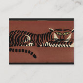Tijger - Antiquarian, Colorful Book Illustration Visitekaartje (Achterkant)