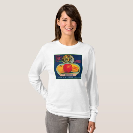 Tijger Apple Crate LabelWatsonville, CA T-shirt (Voorkant volledig)