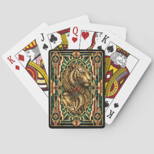 Tijger, Art Deco Wildlife Pokerkaarten