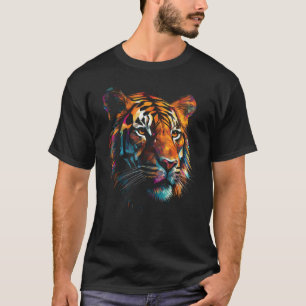 Tijger Artwork Kleurrijke Polygon Zoo Dierlijke Ti T-shirt