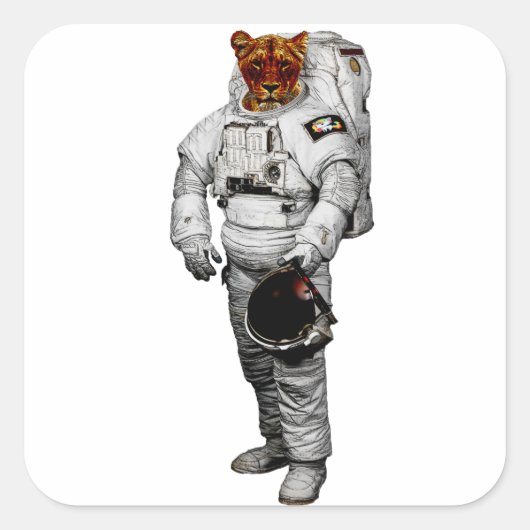 Tijger Astronaut Sticker (Voorkant)
