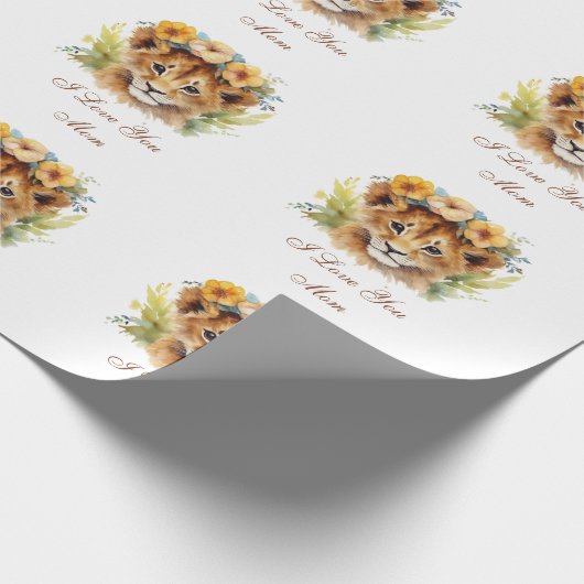 Tijger Baby Ik hou van je mam Cadeaupapier (Hoek)