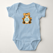Tijger Baby Shower Blauw Romper (Voorkant)