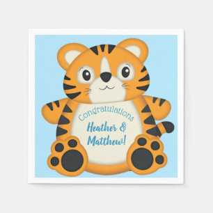 Tijger Baby Shower Blauw Servet