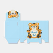 Tijger Baby shower Blue Bedankdoosjes (Uitgevouwen)