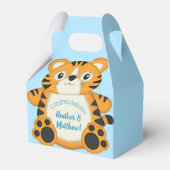 Tijger Baby shower Blue Bedankdoosjes (Achterkant)