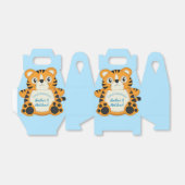 Tijger Baby shower Blue Bedankdoosjes (Uitgevouwen)