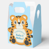 Tijger Baby shower Blue Bedankdoosjes (Geopend)