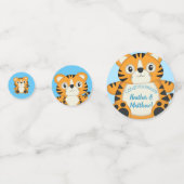 Tijger Baby shower Blue Confetti (Voorkanten)