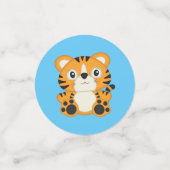 Tijger Baby shower Blue Confetti (Kleine voorkant)