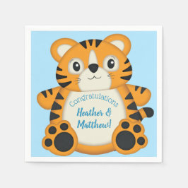 Tijger Baby shower Blue Servet