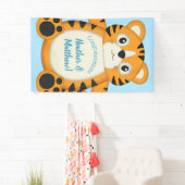Tijger Baby shower Blue Spandoek (Insitu)