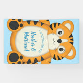 Tijger Baby shower Blue Spandoek (Horizontaal)