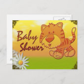 Tijger Baby shower Briefkaart (Voorkant / Achterkant)