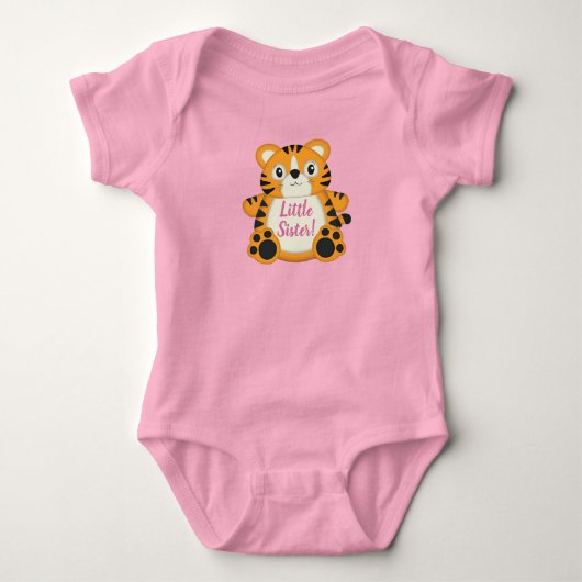 Tijger Baby Shower Safari Roze Meisje Romper (Voorkant)