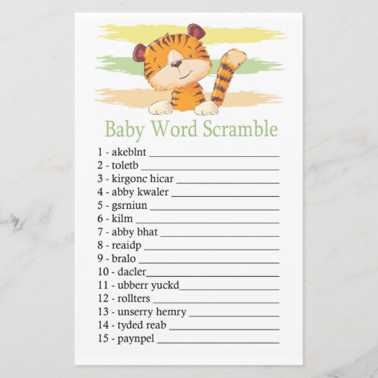 Tijger Baby woord kluis spel (Voorkant)