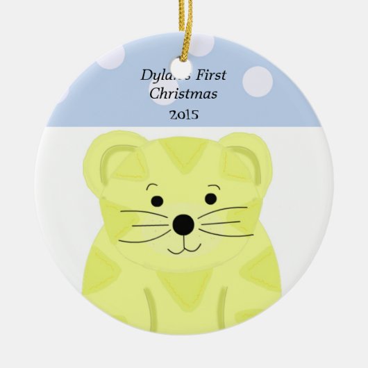 Tijger Baby's Eerste Kerstmis Keramisch Ornament (Voorkant)