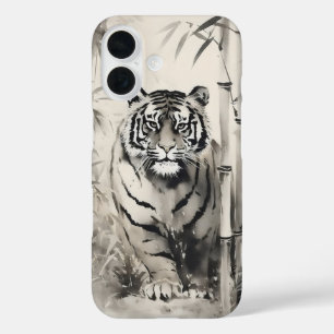 Tijger Bamboe Inkt Schildering iPhone 16 Hoesje