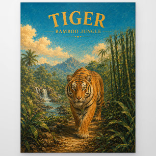 Tijger Bamboe Jungle Aquarel GeoSaga Briefkaart
